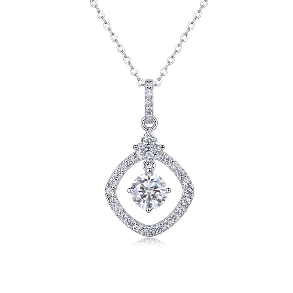 Space Dream Moissanite Necklace 1ct Silver