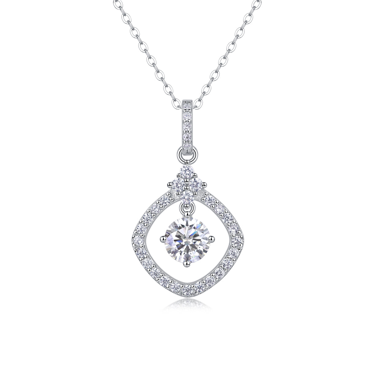 Space Dream Moissanite Necklace 1ct Silver