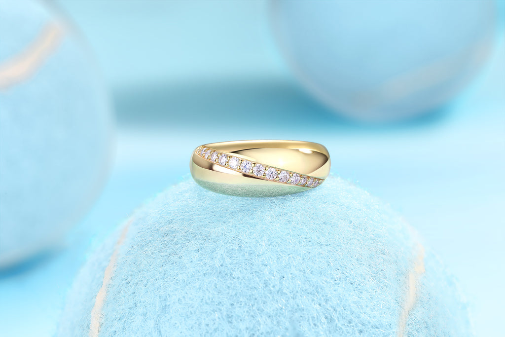 Solar Minimum Ring Moissanite Gold-Plated S925