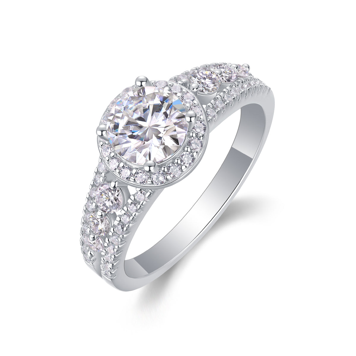 Moissanite Ring - 1 Carat S925 Silver Plated