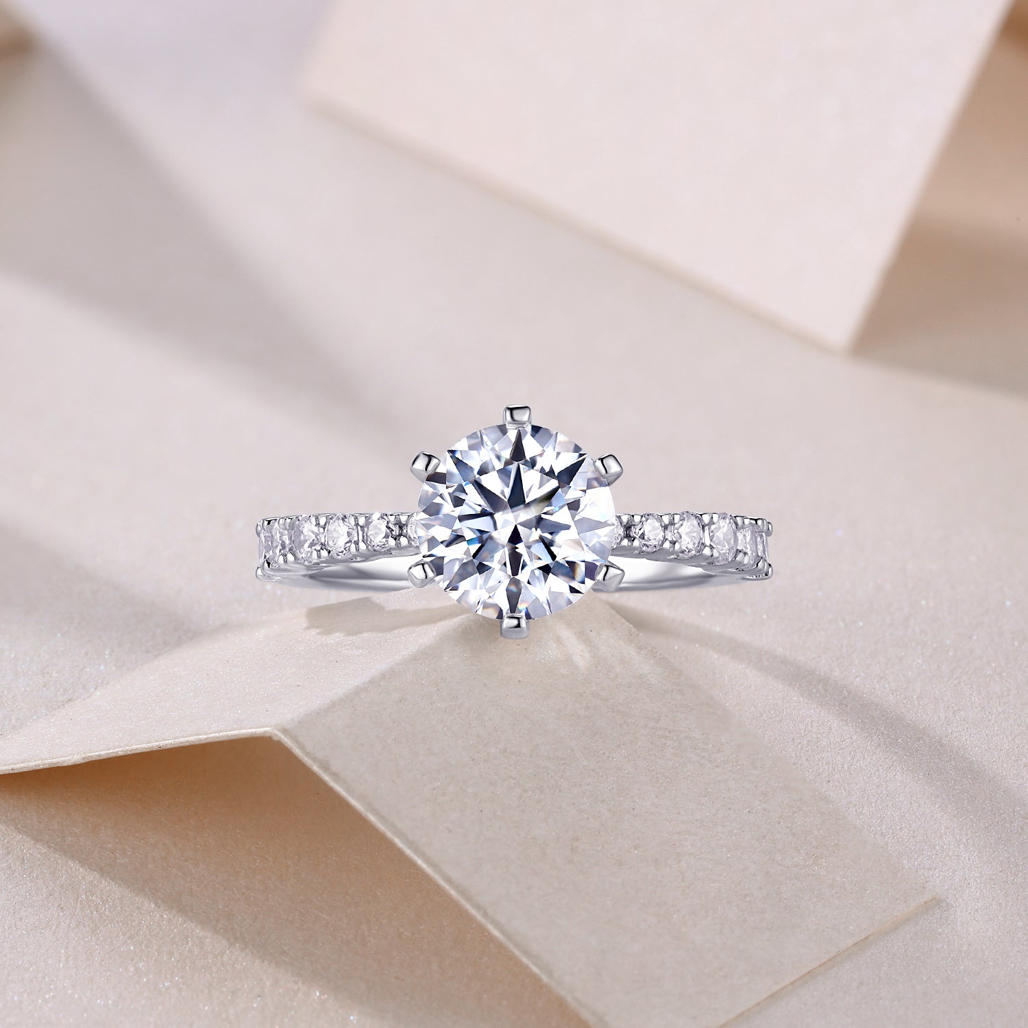 Moon Tear Ring - Moissanite 2CT Silver