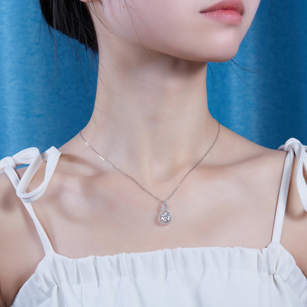 Future & Past Moissanite Necklace 2ct Platinum