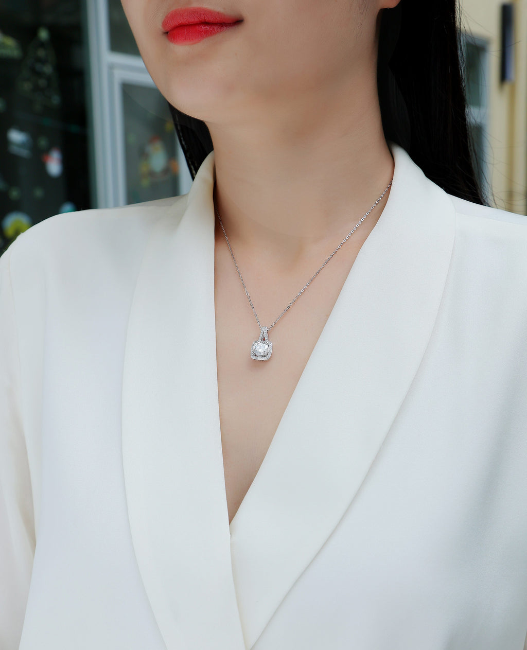 Astral Sway Necklace - Moissanite 2ct Silver
