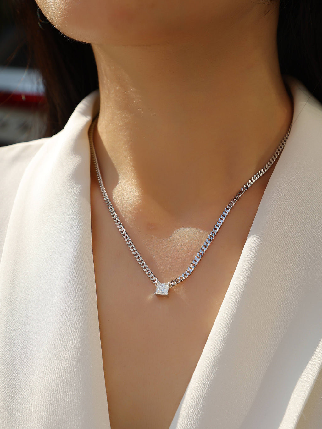 Oracle's Vision Moissanite Necklace - Silver 40cm