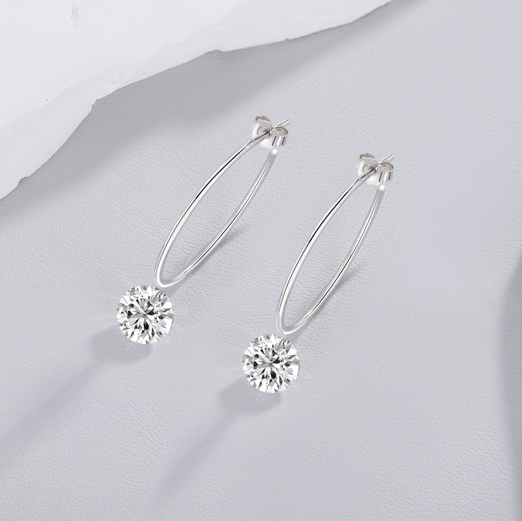 Hidden Grace 2ct Moissanite Earrings - Silver