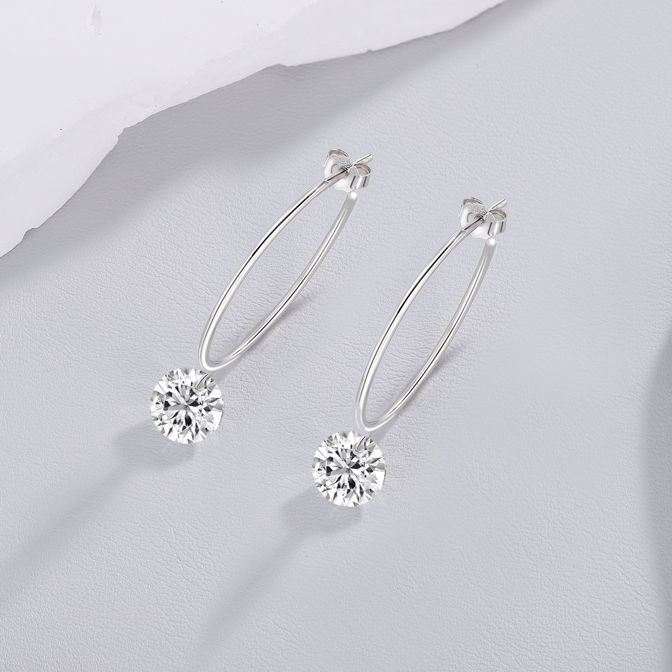 Hidden Grace 2ct Moissanite Earrings - Silver