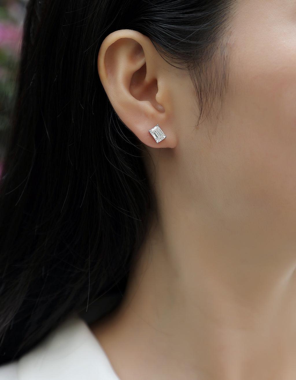 Canopus Moissanite Earrings - Octagonal 5x7mm
