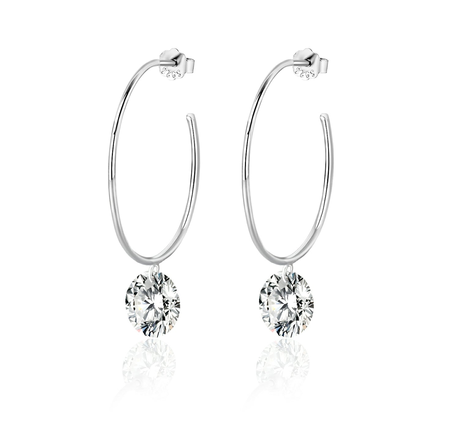 Hidden Grace 2ct Moissanite Earrings - Silver
