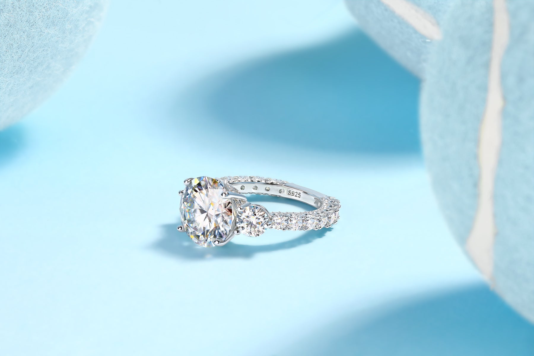 Cygnus Loop Moissanite Ring 5ct Silver