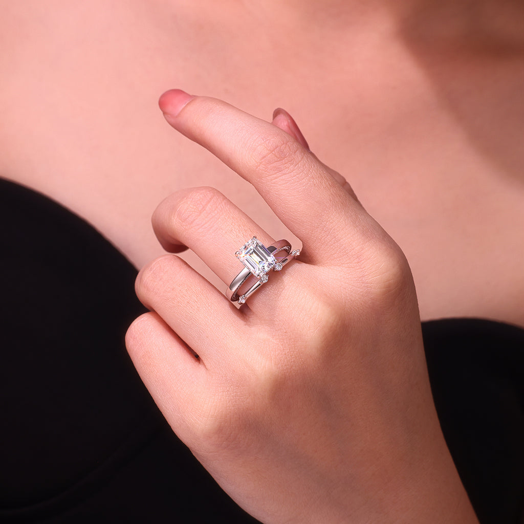 Dark Rift Ring Set - Moissanite S925 Silver