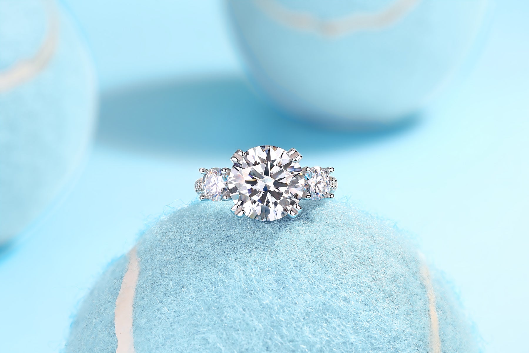 Vega Pulse Ring 5ct Moissanite Silver