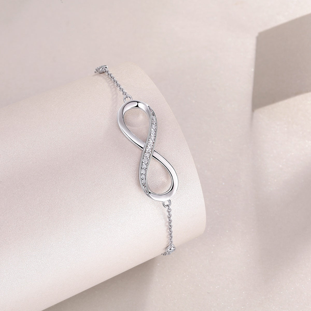 Eternity Ray Moissanite Bracelet Silver