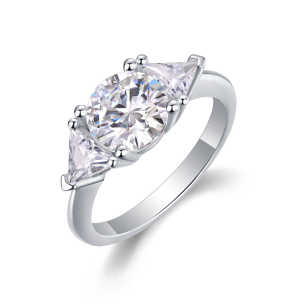 Sky Gradient Ring - Moissanite 2ct Silver