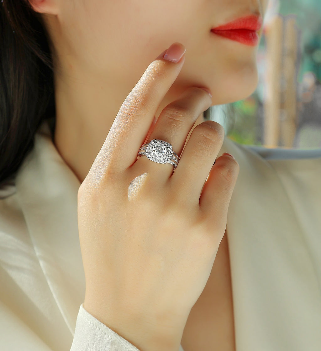Starry Sky Moissanite Crown Ring - S925 Silver