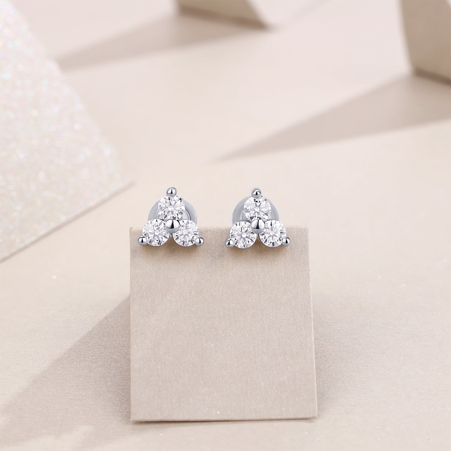 Sky Fragment Moissanite Stud Earrings