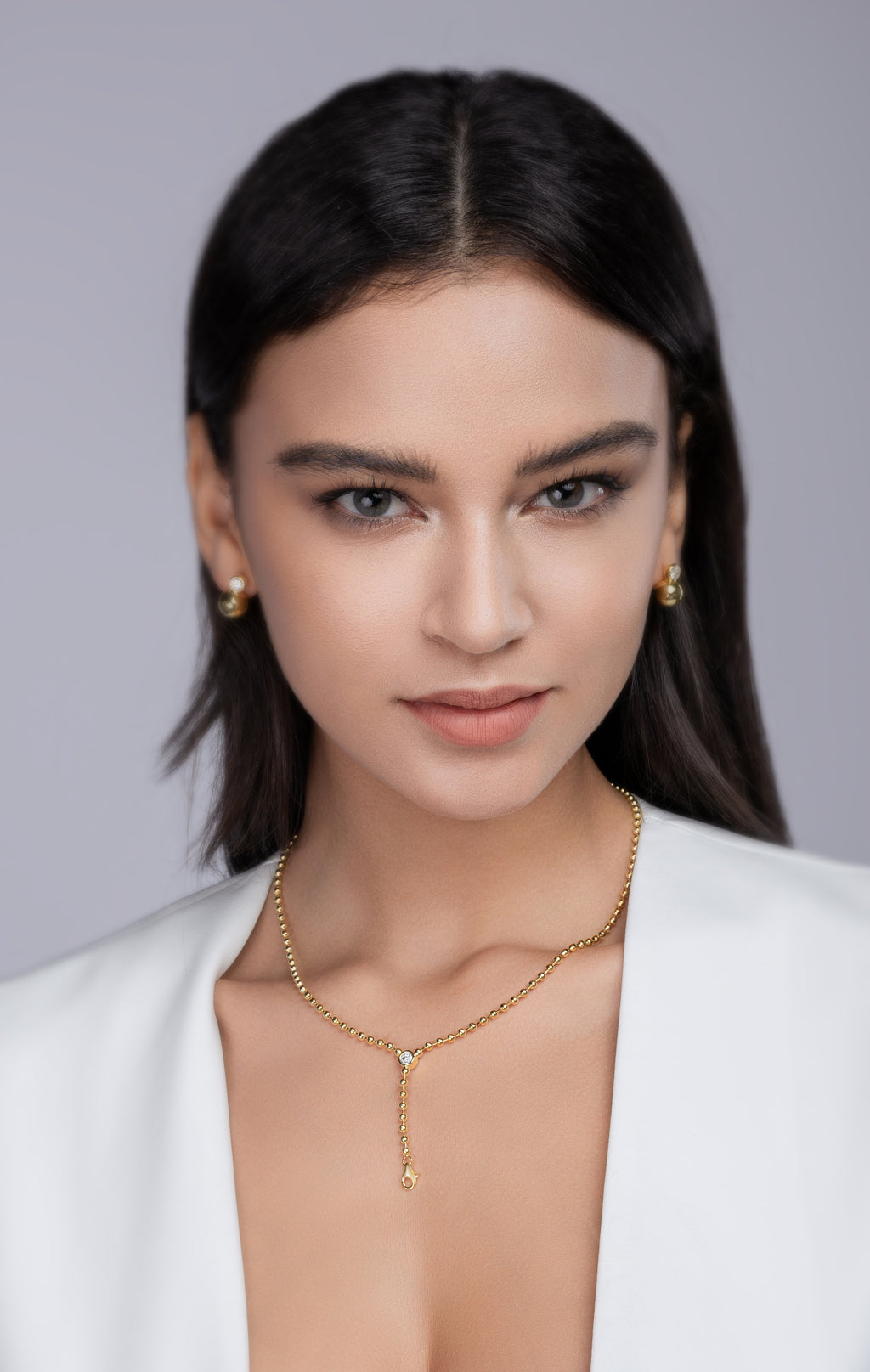 Moissanite Necklace - Gold-Plated Silver 0.5ct