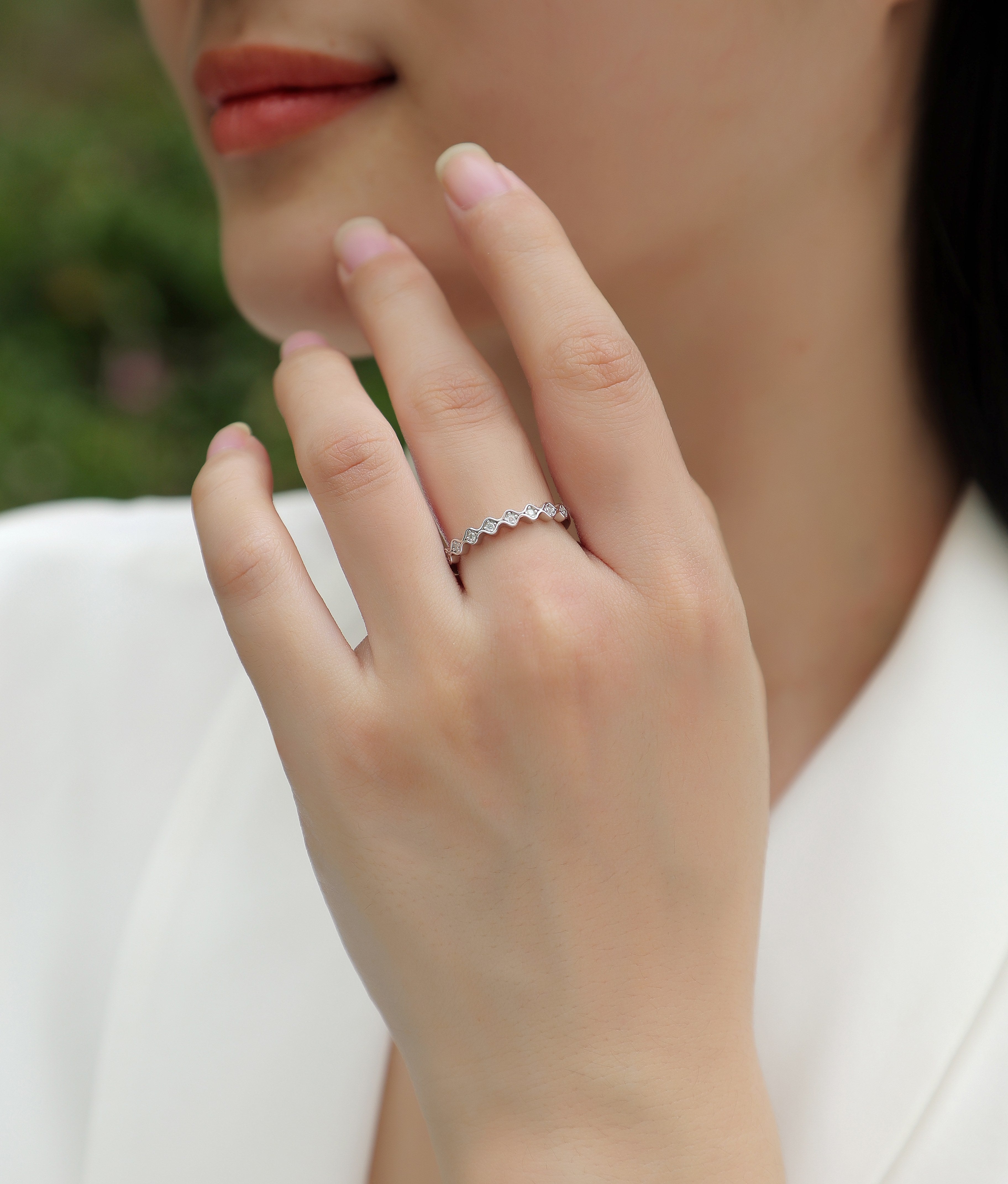 Comet Nucleus Moissanite Ring - Silver Plated