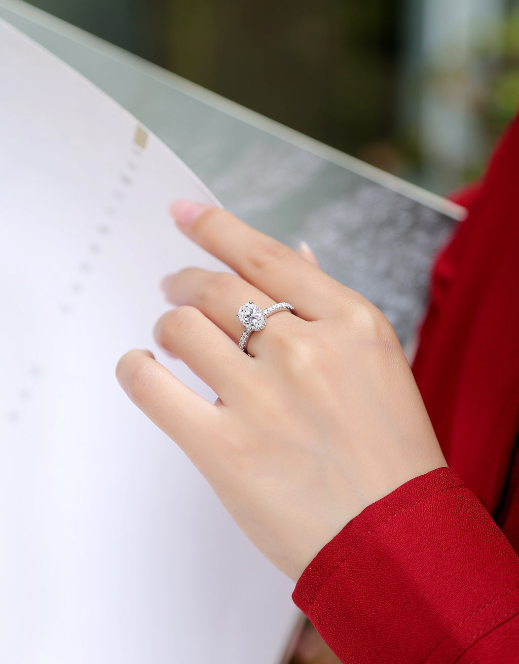 Aurora Oval Moissanite Ring - S925 Silver