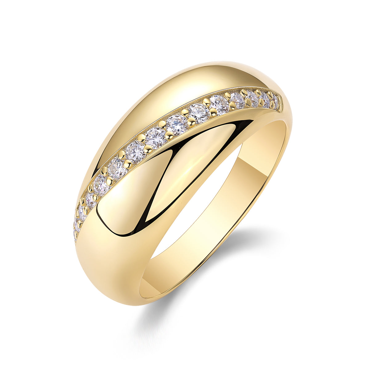 Solar Minimum Ring Moissanite Gold-Plated S925