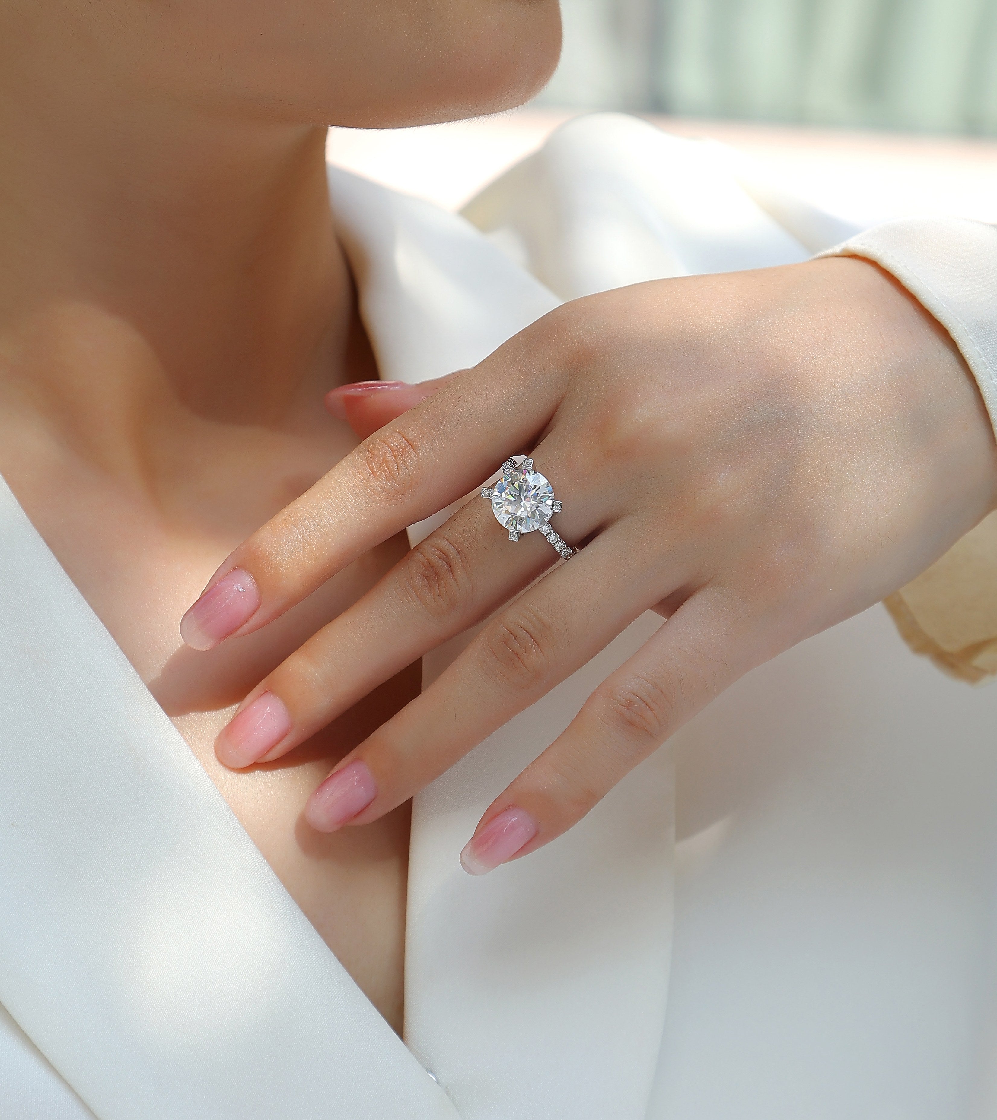 Radiant Star Ring 5ct Moissanite S925 Silver