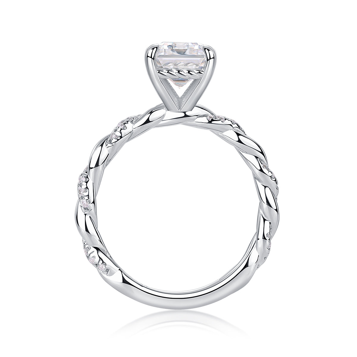 Chasing Light Moissanite Ring Silver