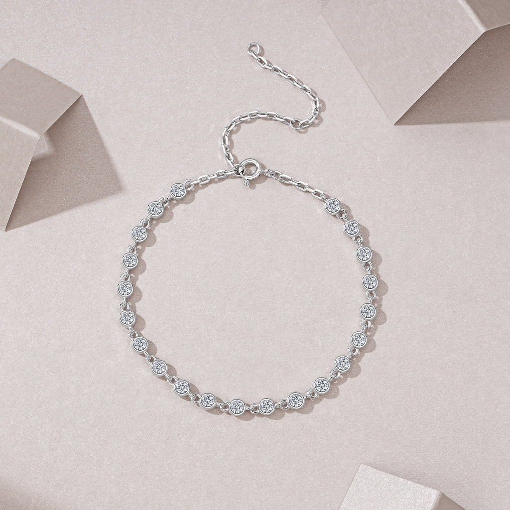 Sleek Spark Moissanite Bracelet S925