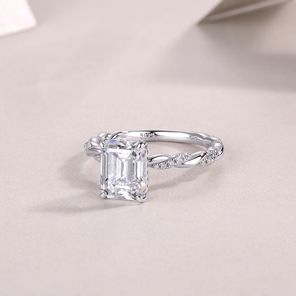 Chasing Light Moissanite Ring Silver
