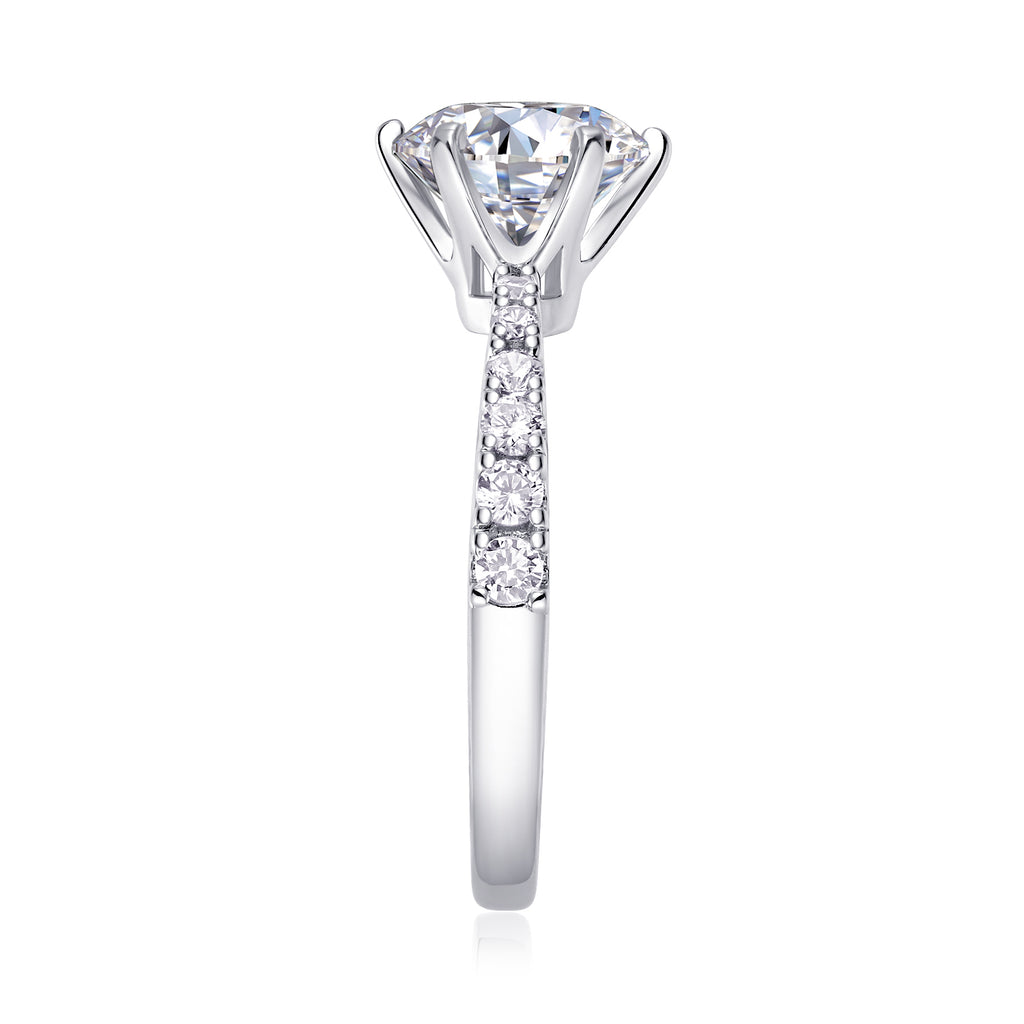 Moon Tear Ring - Moissanite 2CT Silver