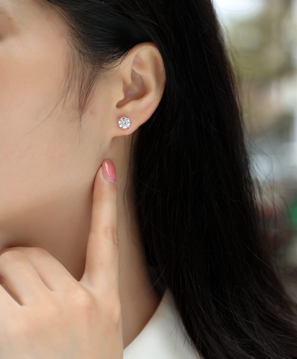 Moissanite Stud Earrings 1ct S925 Silver Platinum