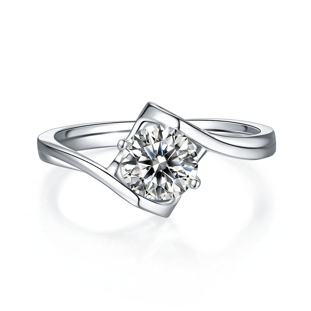 Angel's Heart Ring - Moissanite 1ct Silver