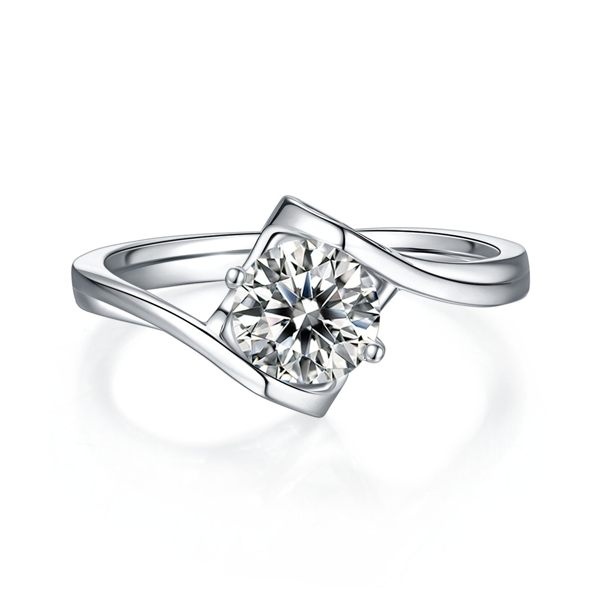 Angel's Heart Ring - Moissanite 1ct Silver