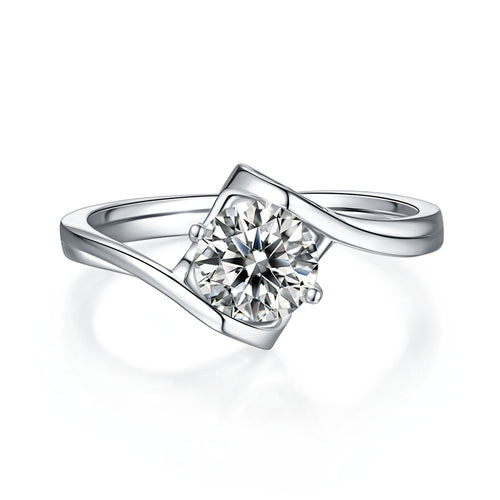 Angel's Heart Ring - Moissanite 1ct Silver