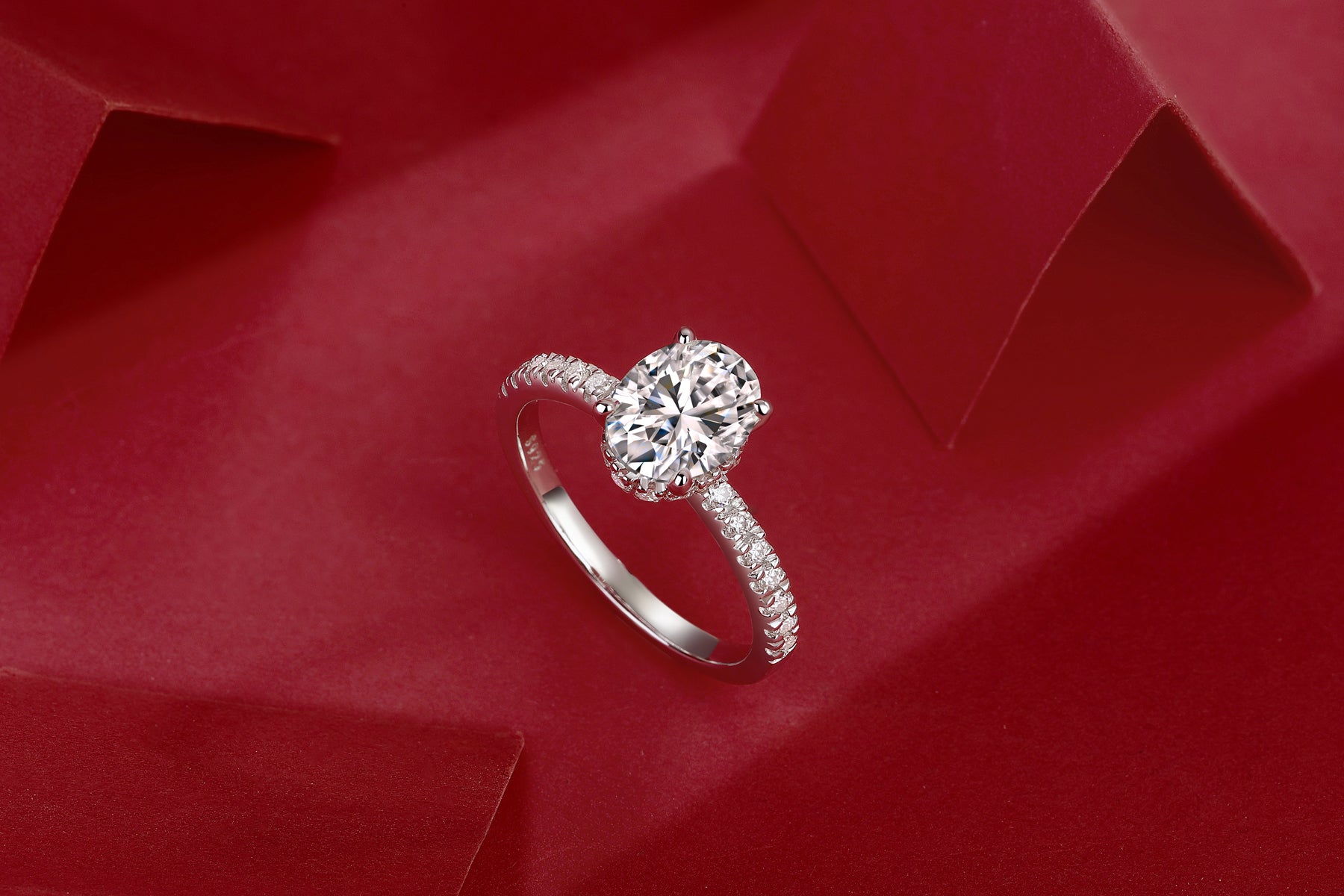 Aurora Oval Moissanite Ring - S925 Silver