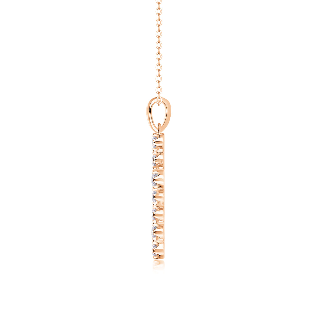 Imperial Cross Necklace Moissanite Silver 40cm