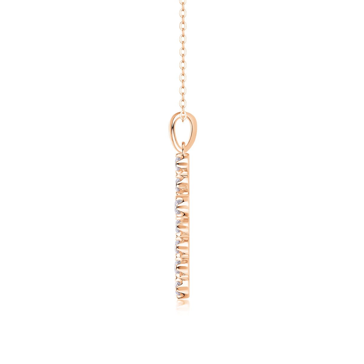 Imperial Cross Necklace Moissanite Silver 40cm