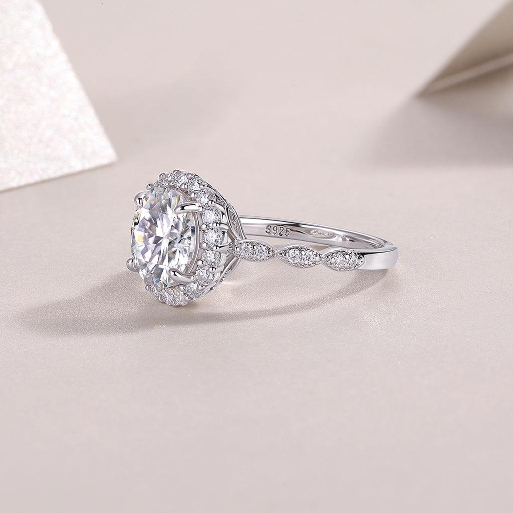 Zodiac Moissanite Ring 3ct Silver