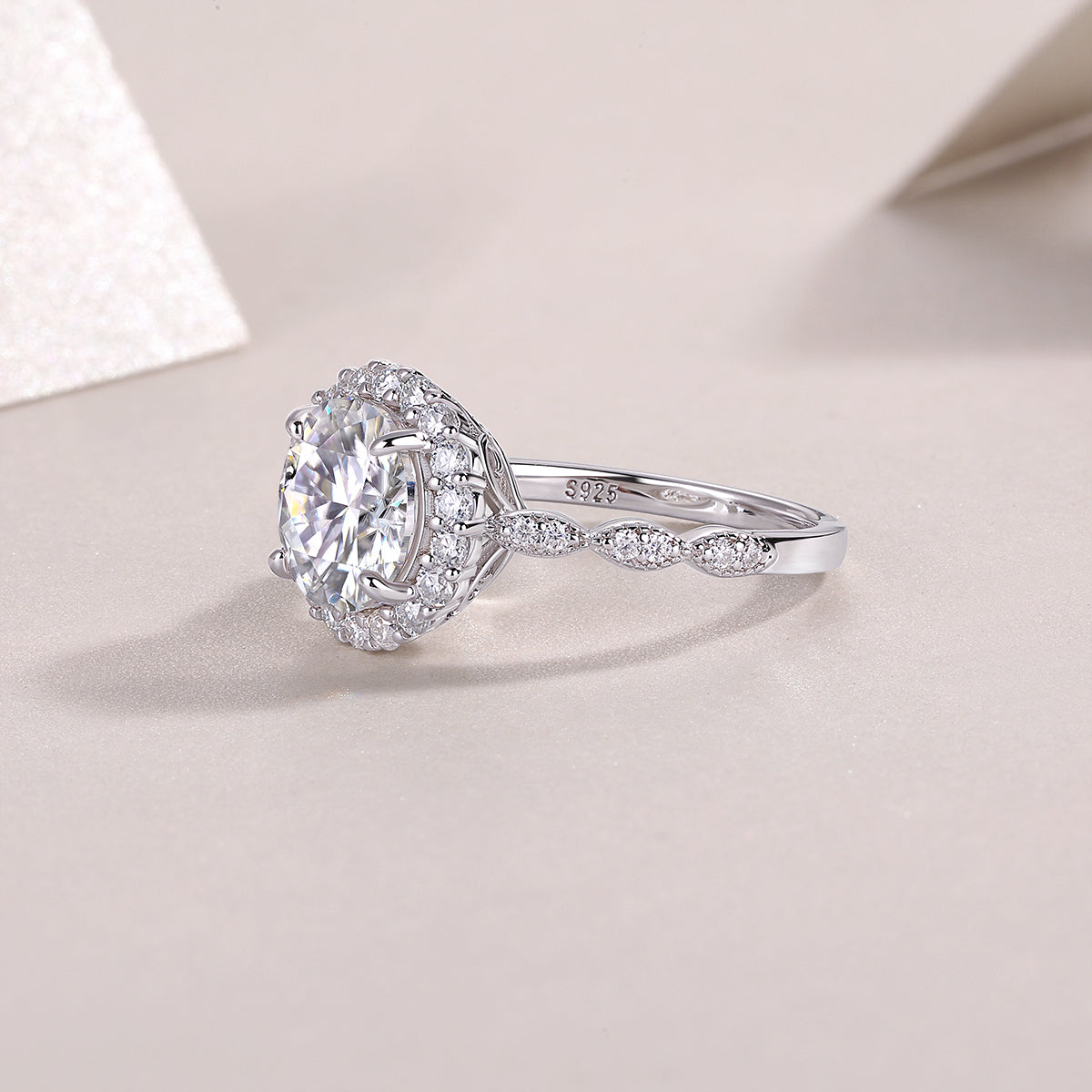 Zodiac Moissanite Ring 3ct Silver