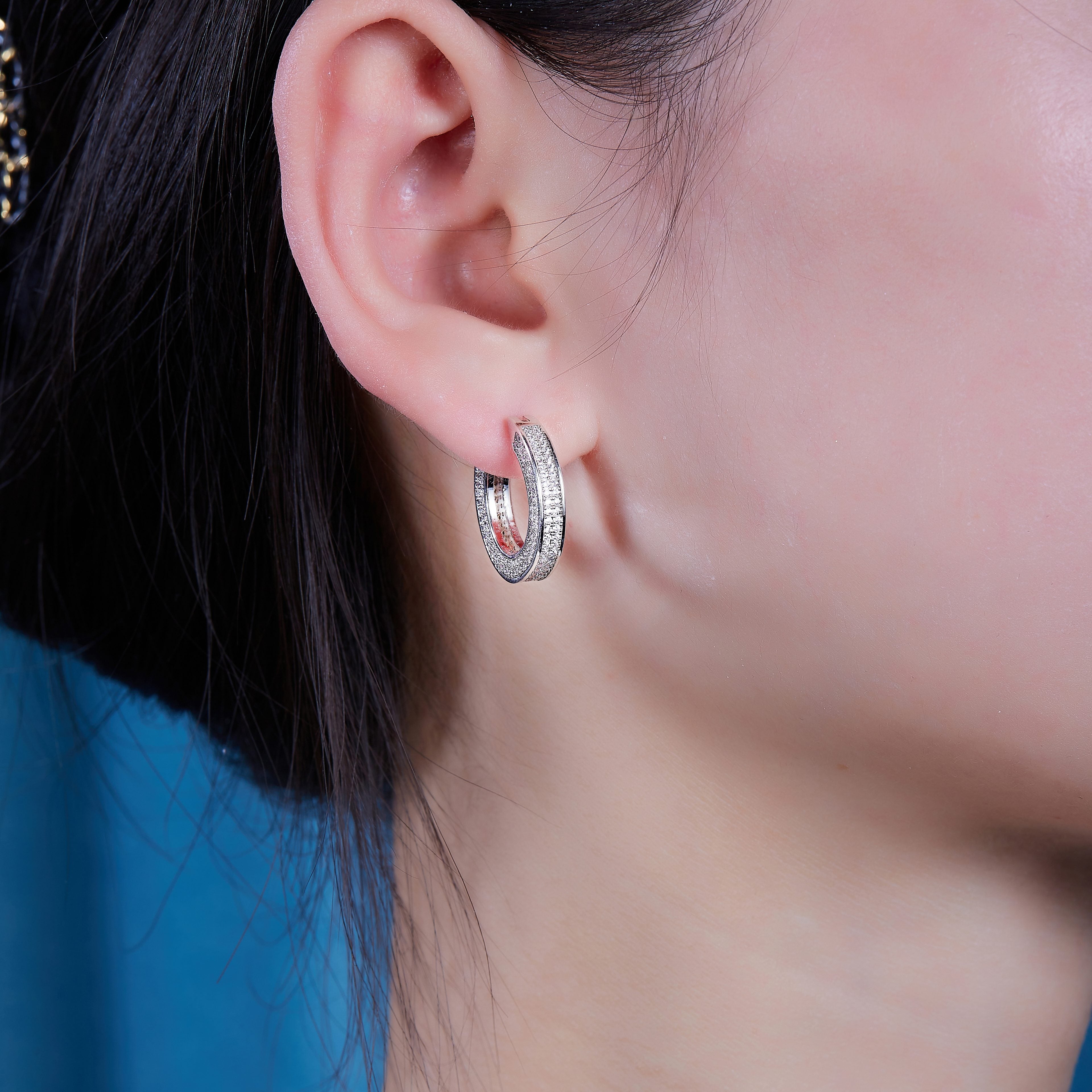 Moissanite Stud Earrings - S925 Silver Platinum