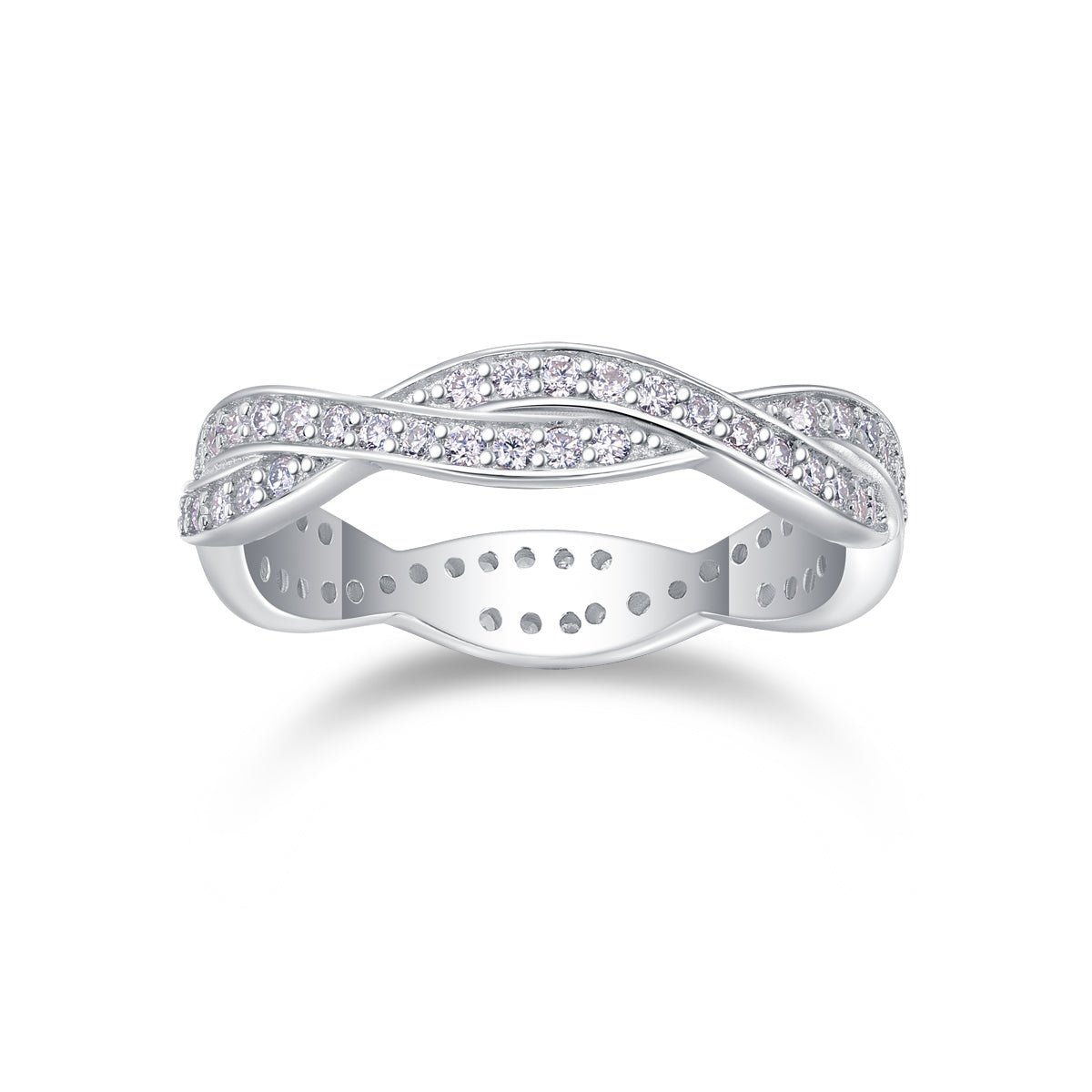 Stellar Braid Ring Moissanite S925 Silver