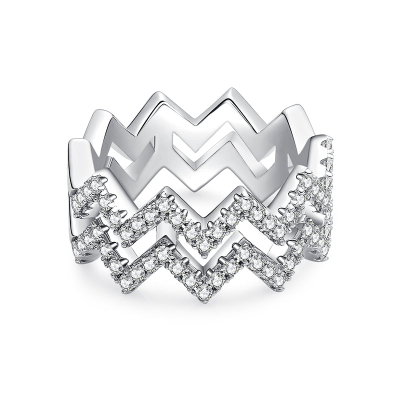 Axial Tilt Moissanite Ring S925 Silver