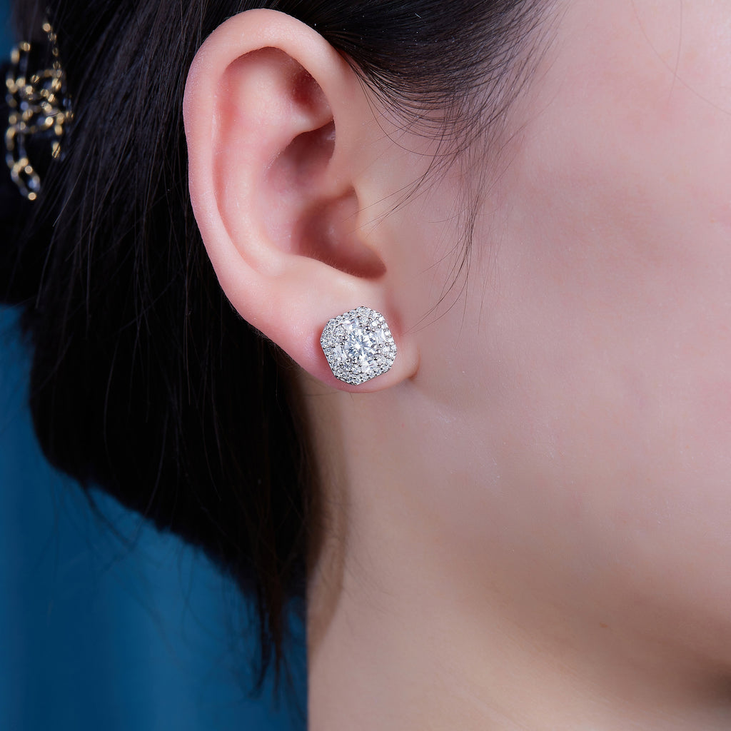 Wezen Moissanite Stud Earrings 0.5ct Silver
