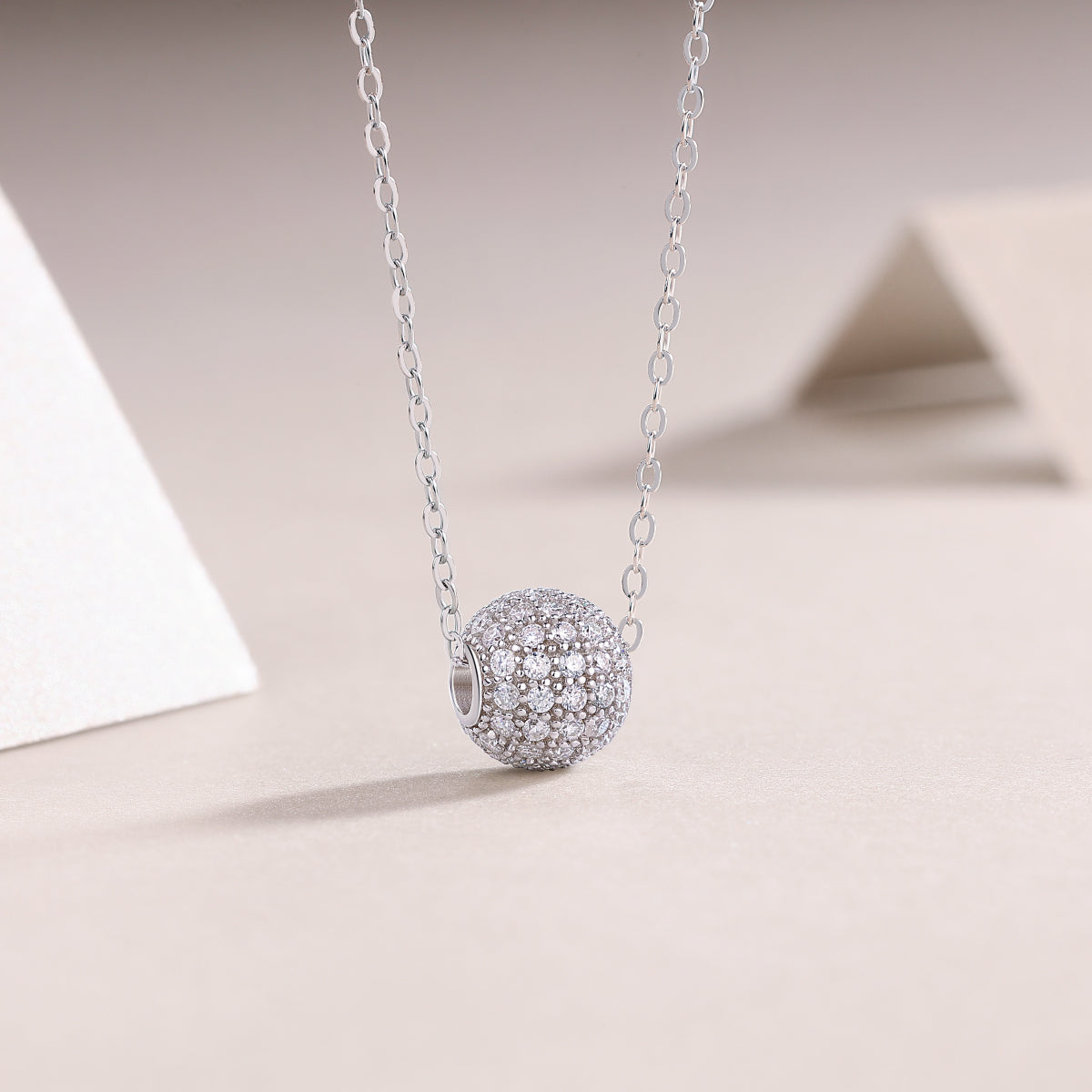Mystic Moon Necklace - Moissanite Silver 40cm