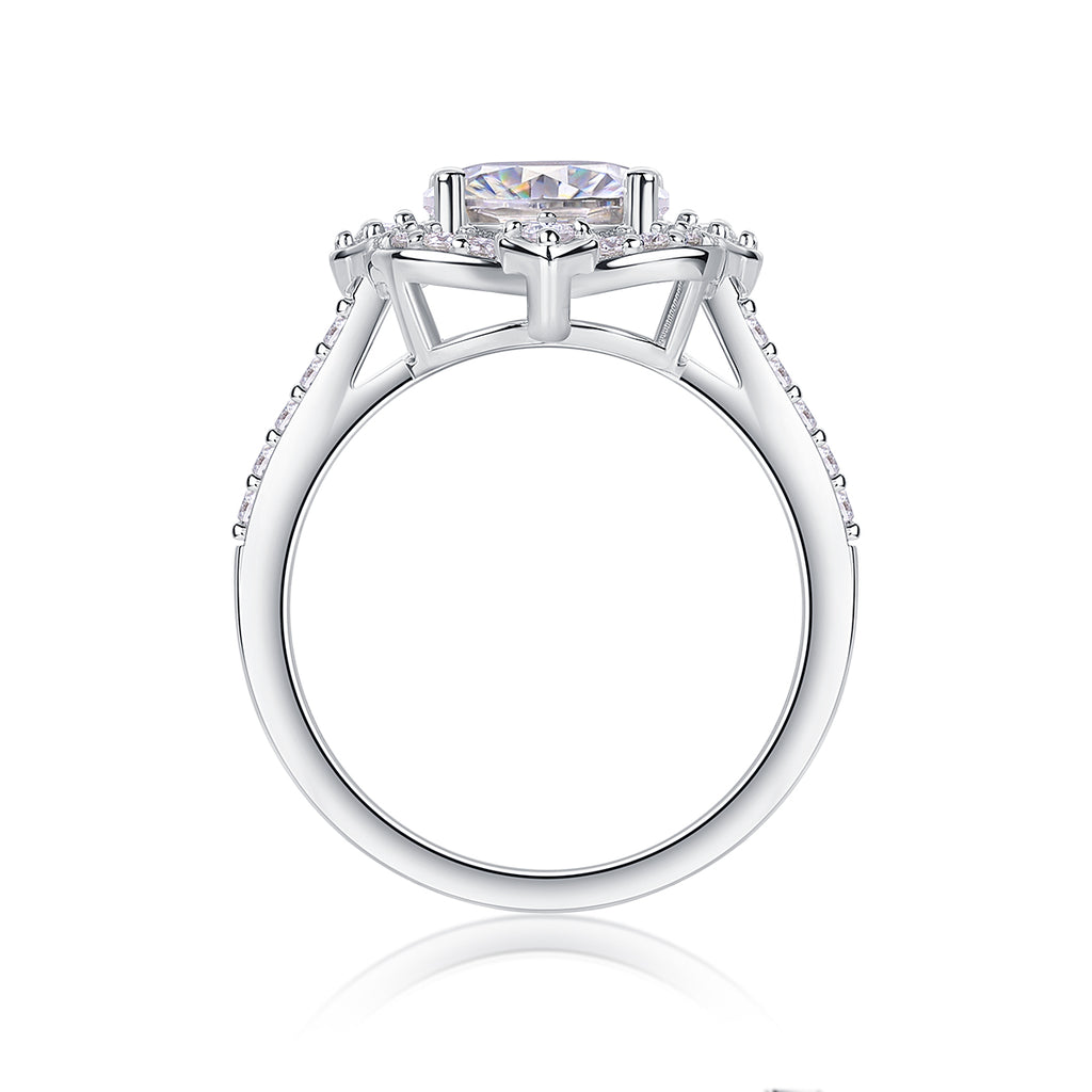 Nebula Veil Moissanite Ring - Silver Oval 8x10
