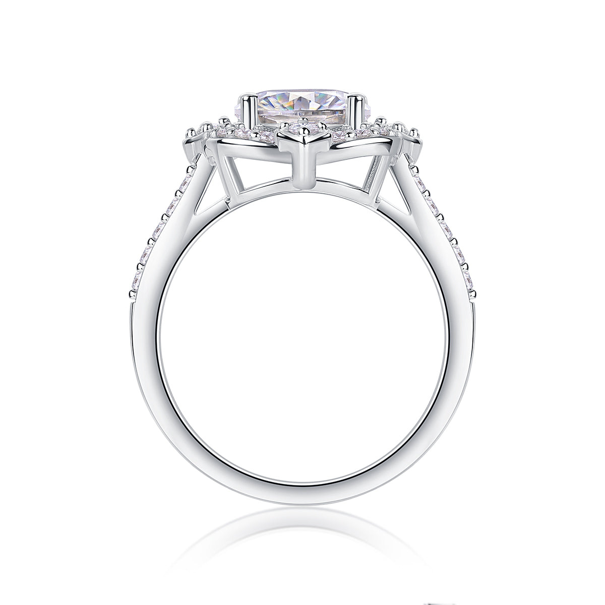 Nebula Veil Moissanite Ring - Silver Oval 8x10