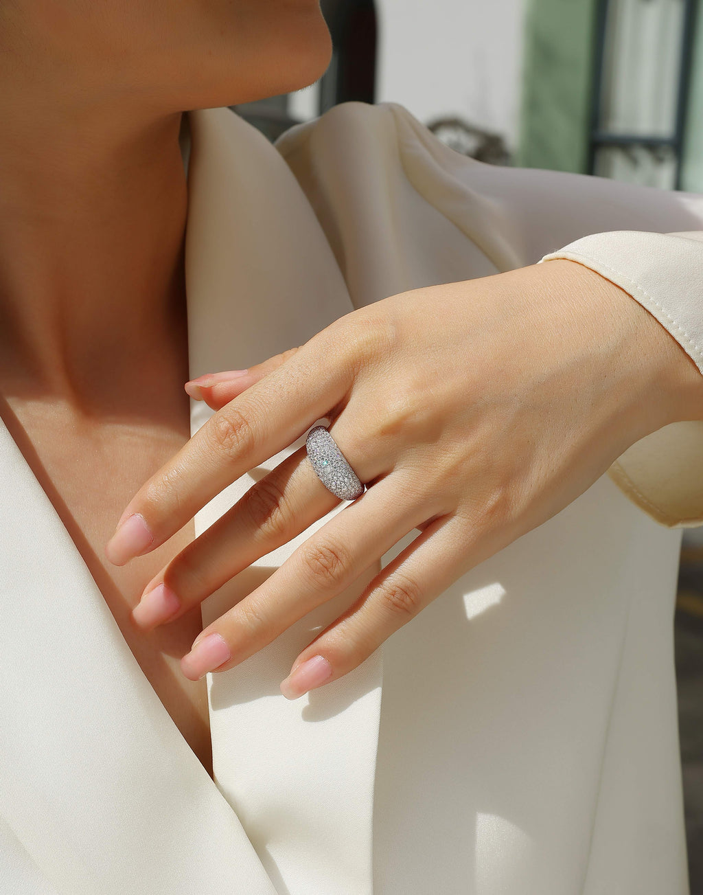 Moissanite Star Ring Silver - Size 5-9