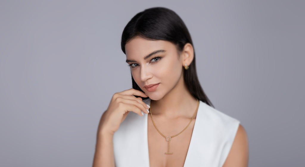 Golden Orbit Moissanite Necklace Gold-Plated
