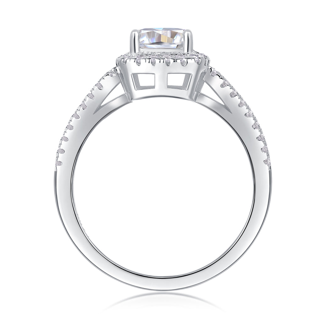 Moissanite Square Ring - S925 Silver Plated