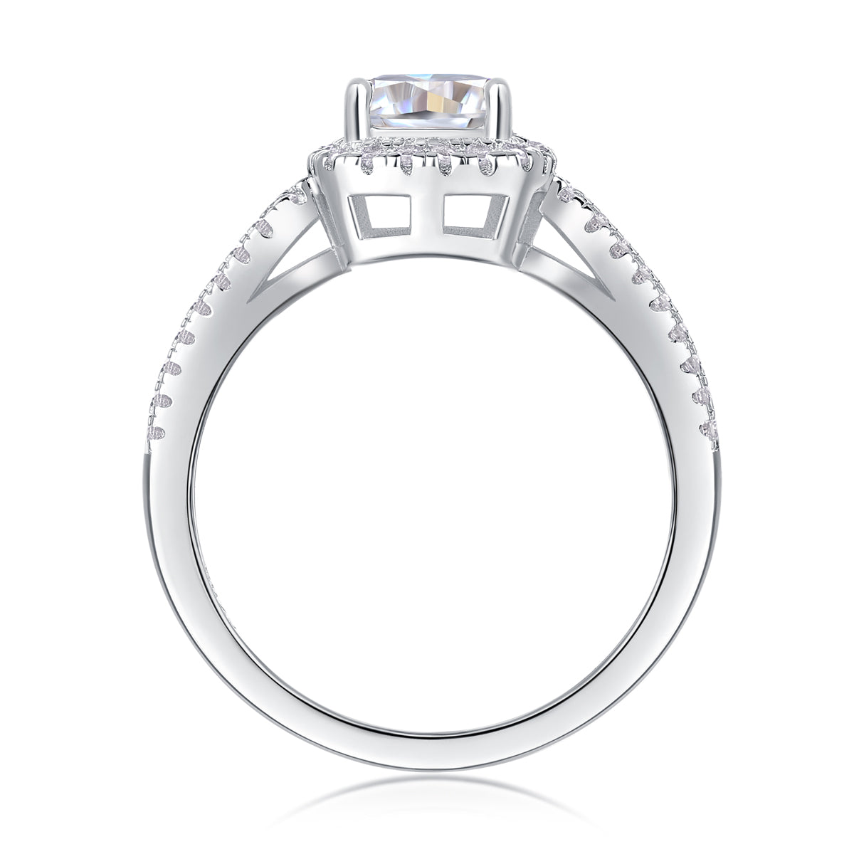 Moissanite Square Ring - S925 Silver Plated