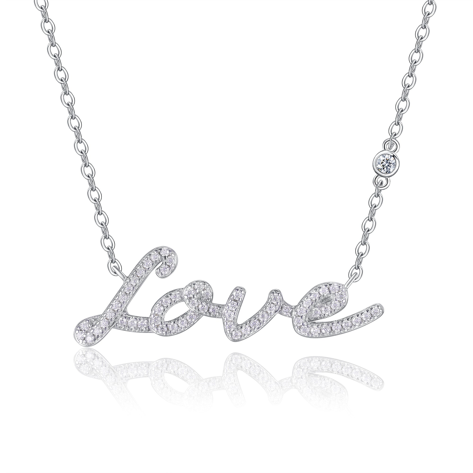 Love's Embrace Moissanite Necklace Silver