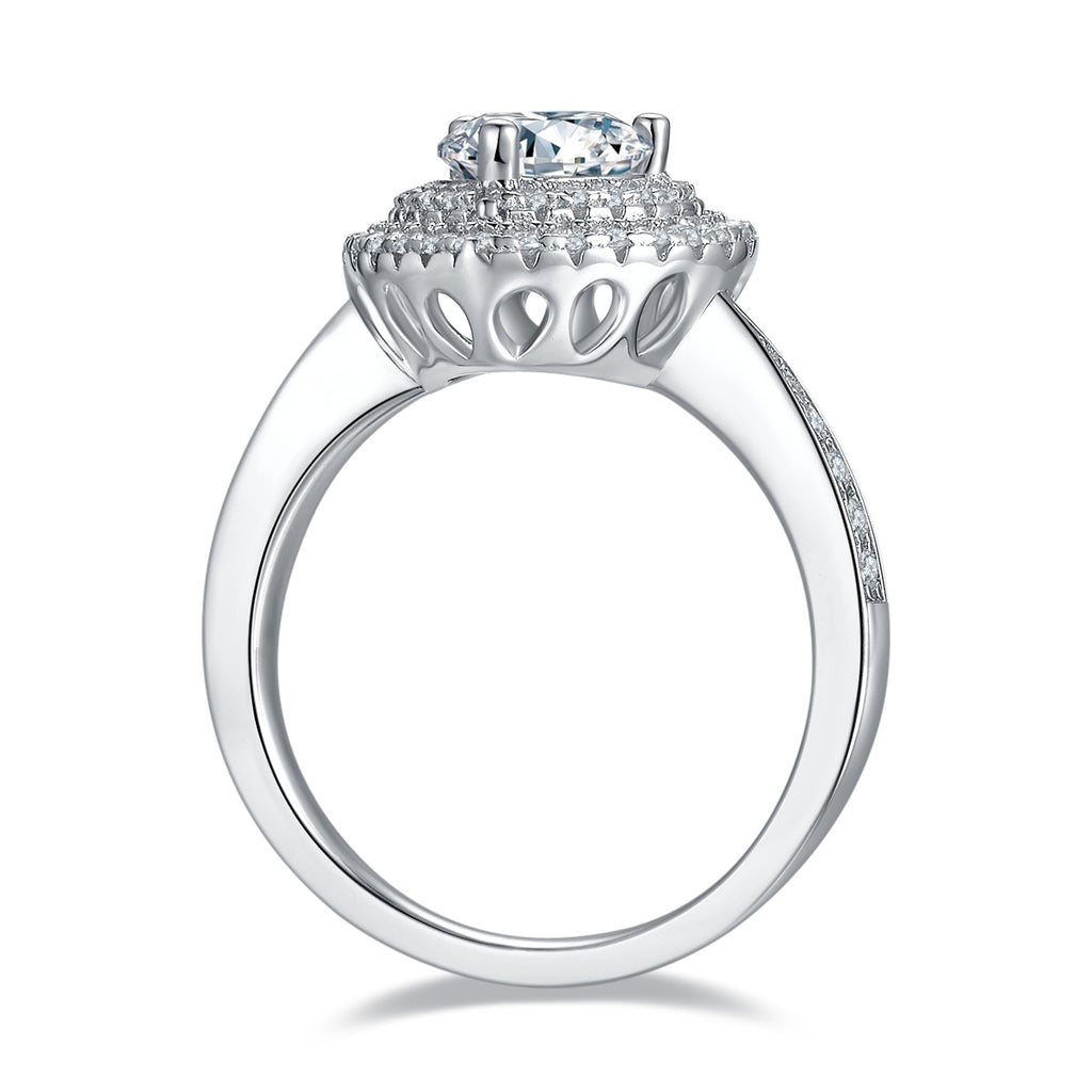 Mimosa Ring Heart Moissanite Silver